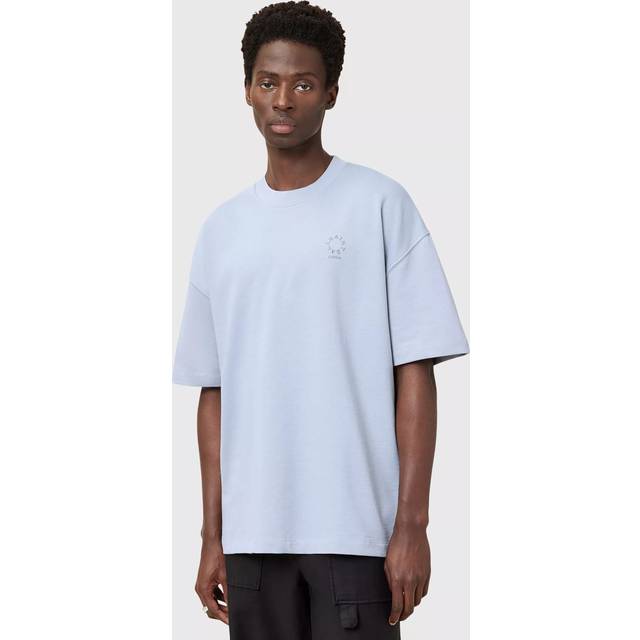 AllSaints Haven Organic Cotton Loose Fit Short Sleeve T-Shirt, Willow Blue