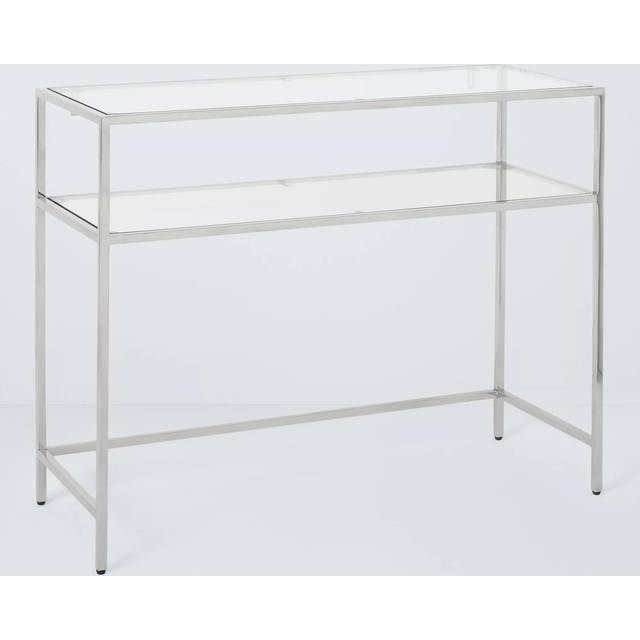 John Lewis Langham Rectangular Glass Console Table, Brass