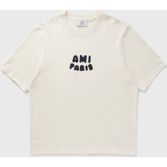 Ami Paris, T-Shirts, female, Beige, S, Beige Crew Neck T-shirts and Polos