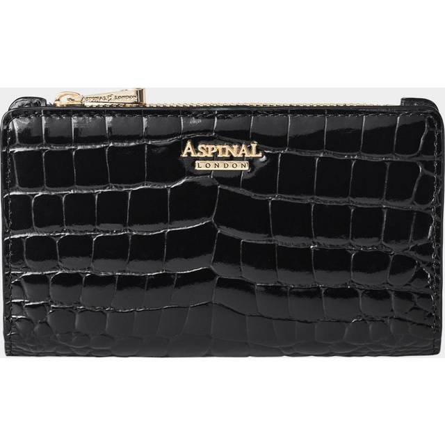 Aspinal of London Mayfair Patent Croc Coin & Card Purse