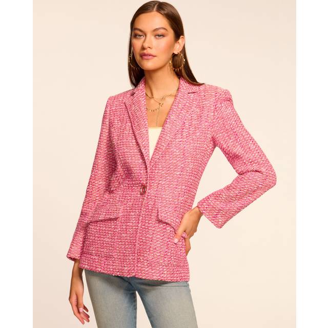 Maddie Tweed Blazer in Pink Boucle - PINK BOUCLE
