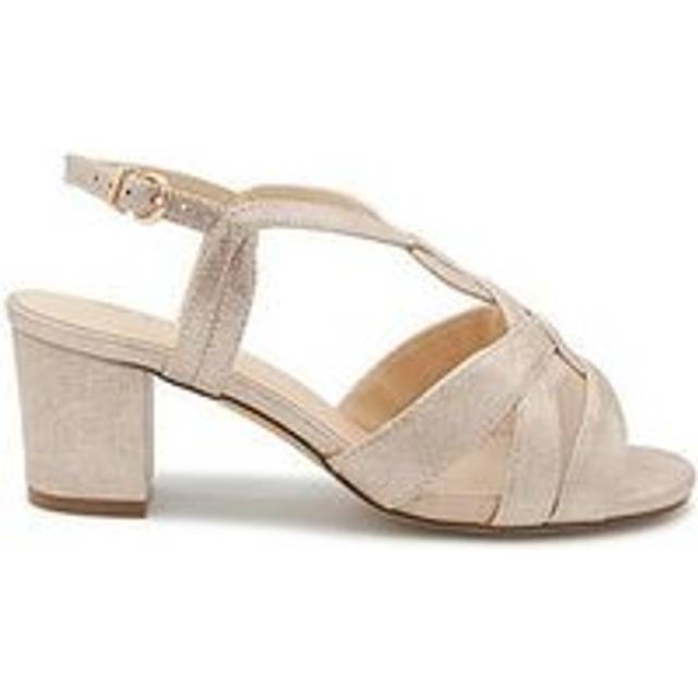 Paradox London Narelle Wide Fit Block Heel Sandals, Nude