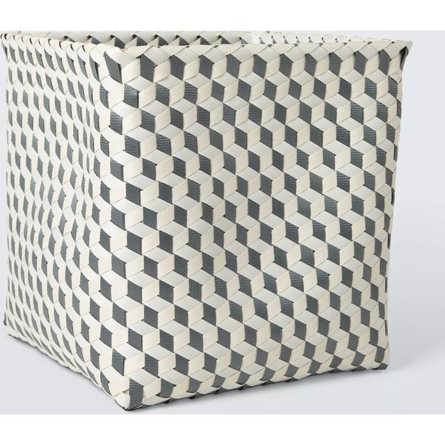 John Lewis Geo Woven Basket, Black/White