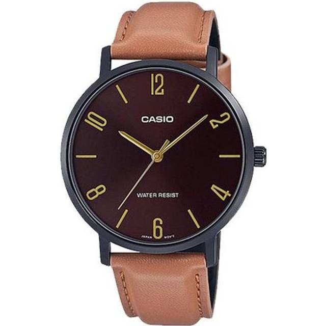 Men's CASIO Dress Series Classic Minimalistic Exquisite Fashion Watch 40mm Waterproof Orange Strap Mens Red Analog - RED - Free