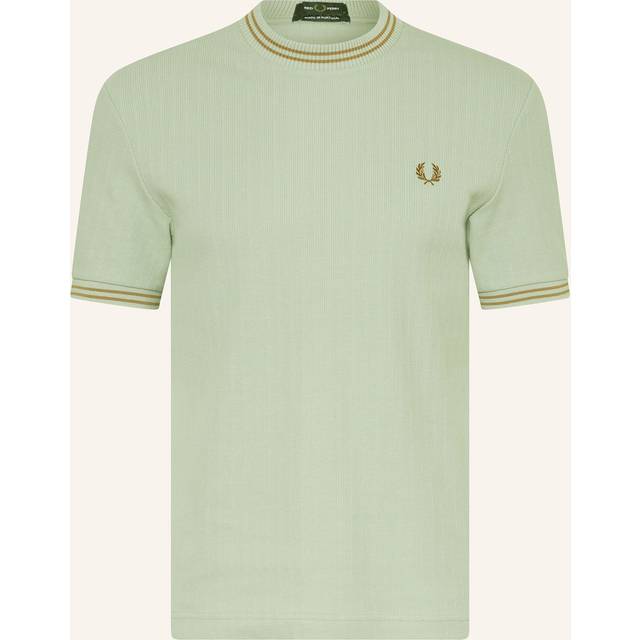 Fred Perry Ribbed Jersey T Shirt Blue