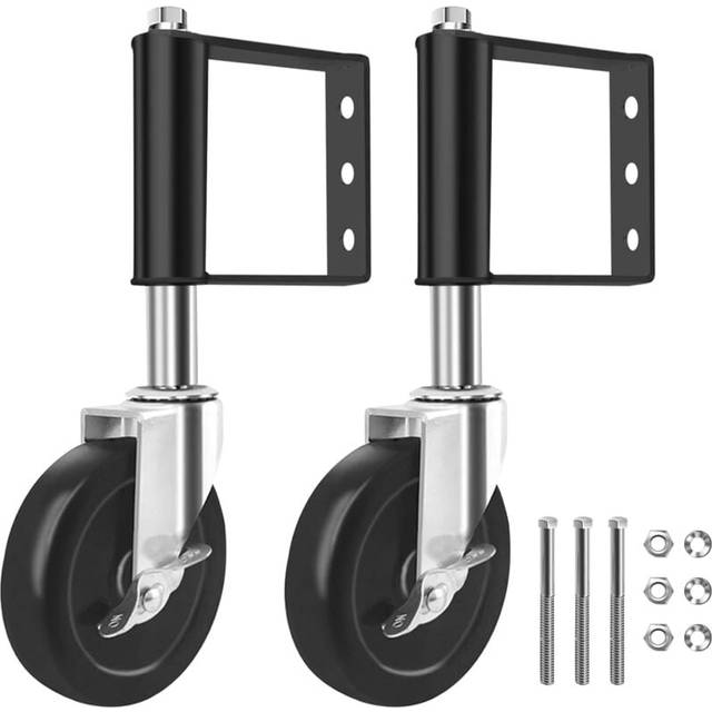 Rosemary - 2PCS Spring Loaded Casters,4 in Industrial Heavy Duty Swivel Casters with Brake,Furniture Casters Rubber Gate Casters,Shock Absorption 3
