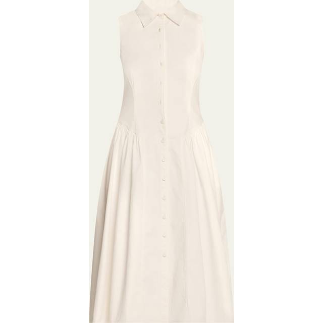 Losey Cotton Drop-Waist Midi Dress - white - 4