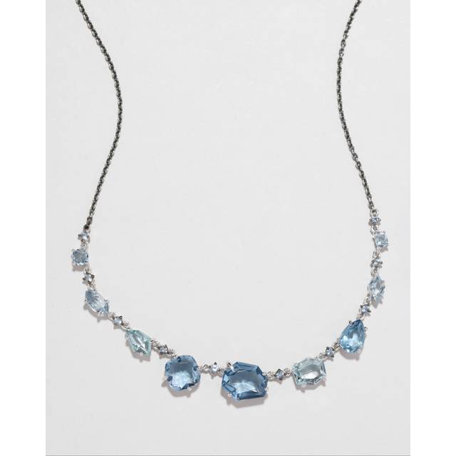 Alexis Bittar Archive Fine Sterling With Aquamarine And Blue Sapphire Chain Necklace in Silver  | Statement Jewelry from Alexis Bittar (One Size)