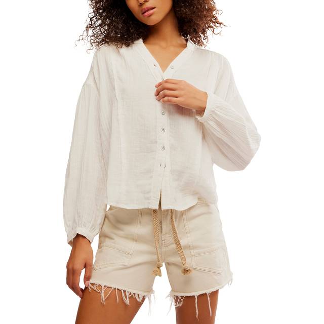 We The Free Valley Double Cloth Shirt in Clean Ivory, Size: Small