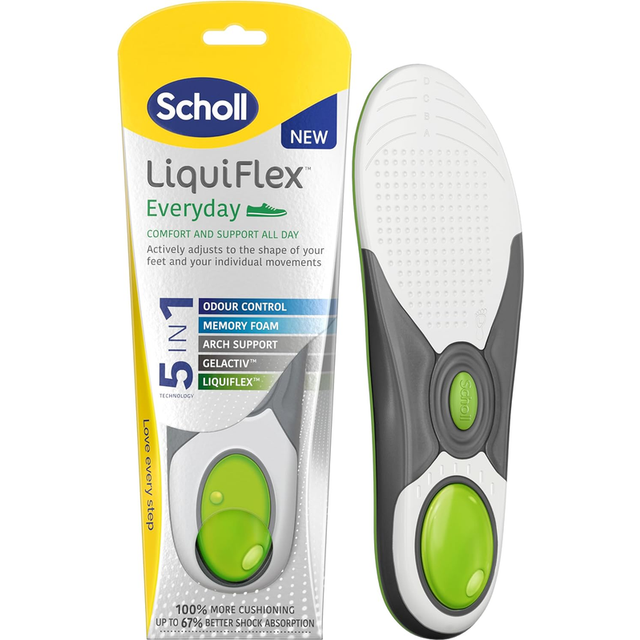 Scholl liquiflex every day insoles for men, gelactiv insoles memory foam size l