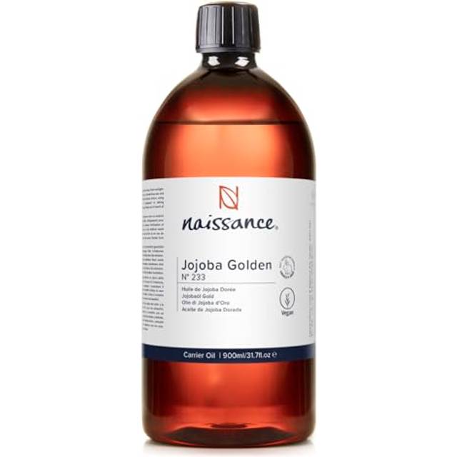 Naissance Golden Jojoba Oil (No. 233) - 900ml - Cold Pressed, Unrefined - Natural Moisturiser for Skin, Face, Beard, Nails, Hair, Body, Scalp -