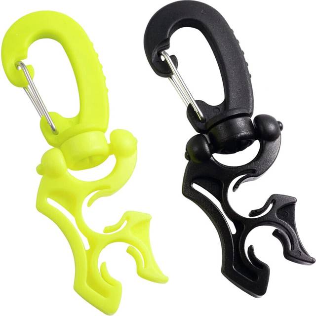 2 Packs Scuba Hose Clip Scuba Diving Hose Holder Clip, Double BCD Dive Hose Holder with Snap Hook Buckle