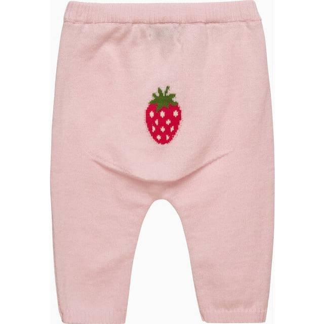Trotters Baby Fine Wool Blend Strawberry Leggings, Pale Pink