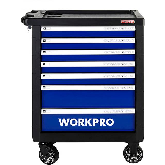 Workpro 7 Drawer Tool Roller Cabinet on Wheels - Black