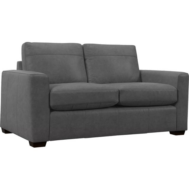 John Lewis Oliver II Small 2 Seater Leather Sofa, Dark Leg