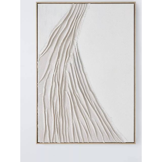 John Lewis 'Gathers' Framed Hand Painted 3D Canvas, 100 x 70cm, Neutral