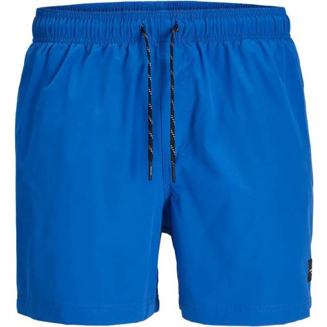 Jack & Jones Men's Blue Logo Label Swim Shorts New Look - M