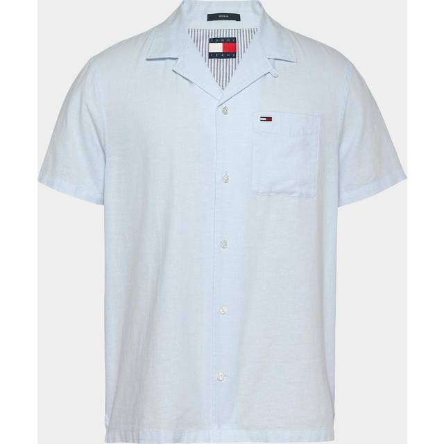 TOMMY JEANS Tjm Linen Blend Camp Ss Ext |Blå |L