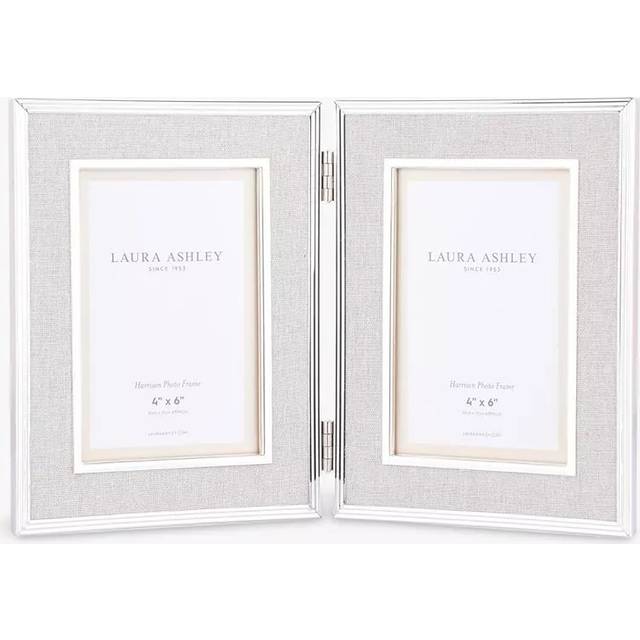 Laura Ashley Harrison Linen Double Photo Frame, 4 x 6" (10 x 15cm)