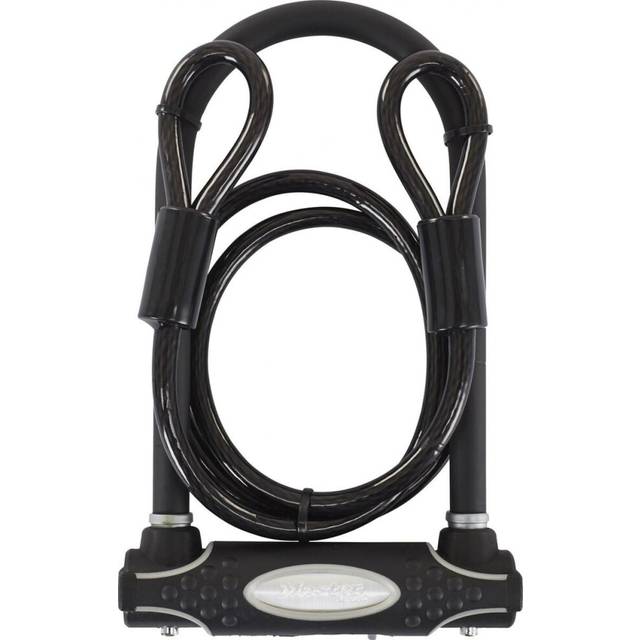 Master Lock Heavy Duty Bike D Lock with Cable, Key, Universal Mounting Bracket, Certified Bike Lock - Police Approved 8274EURDPRO - Use with Electric,