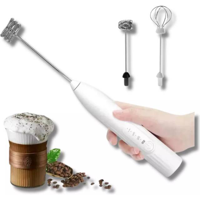 Electric Milk Frother - USB Rechargeable Double Whisk