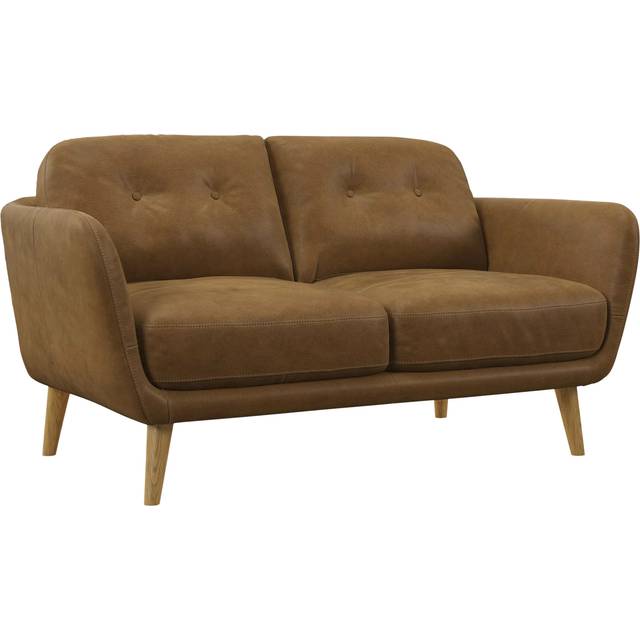 John Lewis Arlo Small 2 Seater Leather Sofa, Light Leg