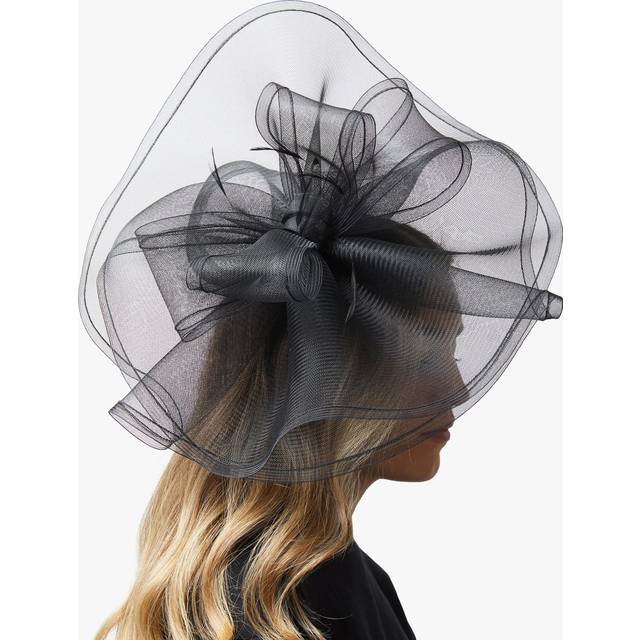 Black Large Hat Fascinator - One Size