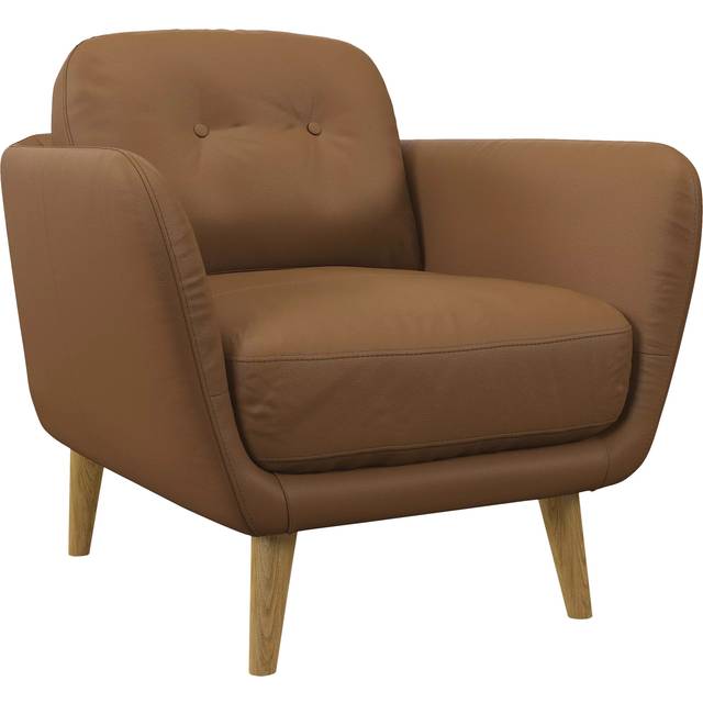 John Lewis Arlo Leather Armchair, Light Leg