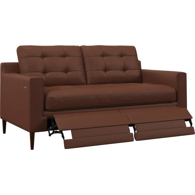 John Lewis Draper II Motion Medium 2 Seater Leather Sofa, Dark Leg