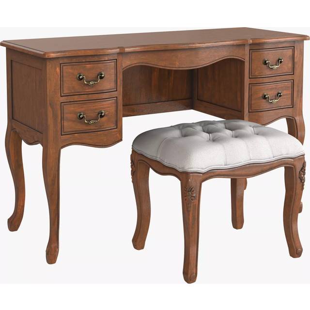 Laura Ashley Montpellier Dressing Table & Stool Set, Walnut