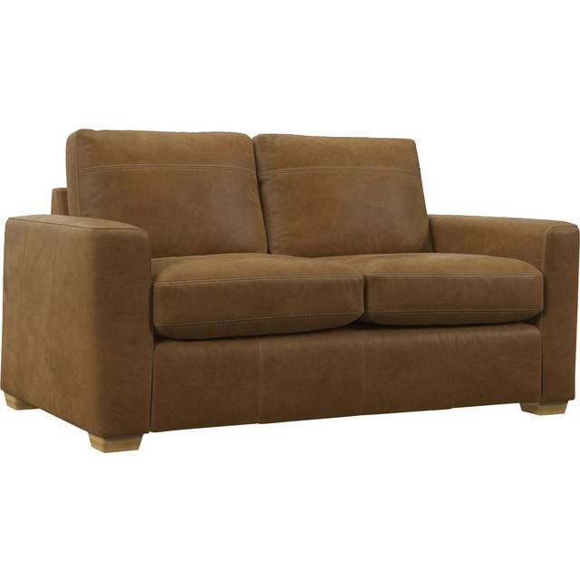 John Lewis Oliver II Small 2 Seater Leather Sofa, Light Leg