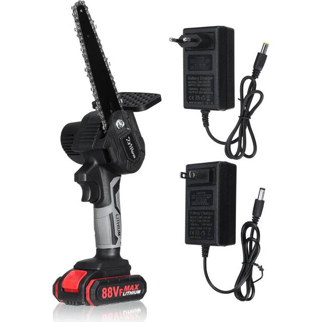 (One Battery, EU Plug) 6 Inch Portable Electric Pruning Saw Rechargeable One-hand Woodworking Electric Chain Saws