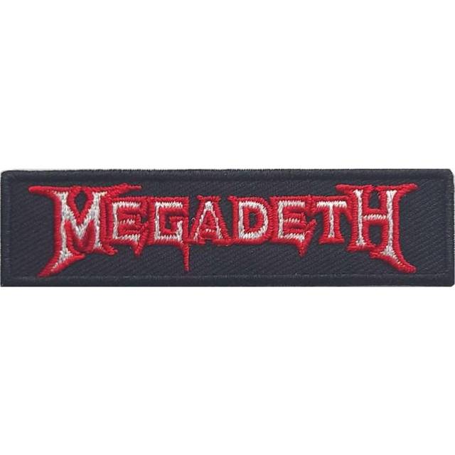 Megadeth Outline Logotyp Iron On Patch One Size svart/röd