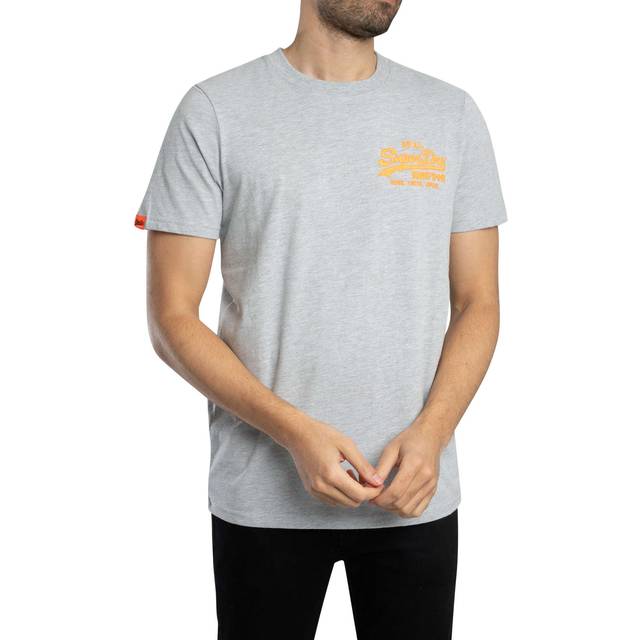 Superdry VL Embroidered Relaxed T-Shirt - Grey, Grey, Size S, Men
