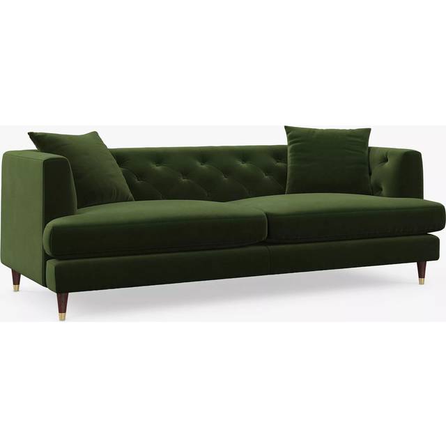 John Lewis Chester Grand 4 Seater Sofa, Dark Leg, Easy Clean Plush Velvet Olive Green