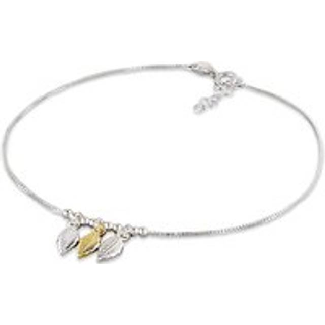 John Greed Signature Silver & Gold Plated Leaf Beaded Anklet For Women - gold/silver