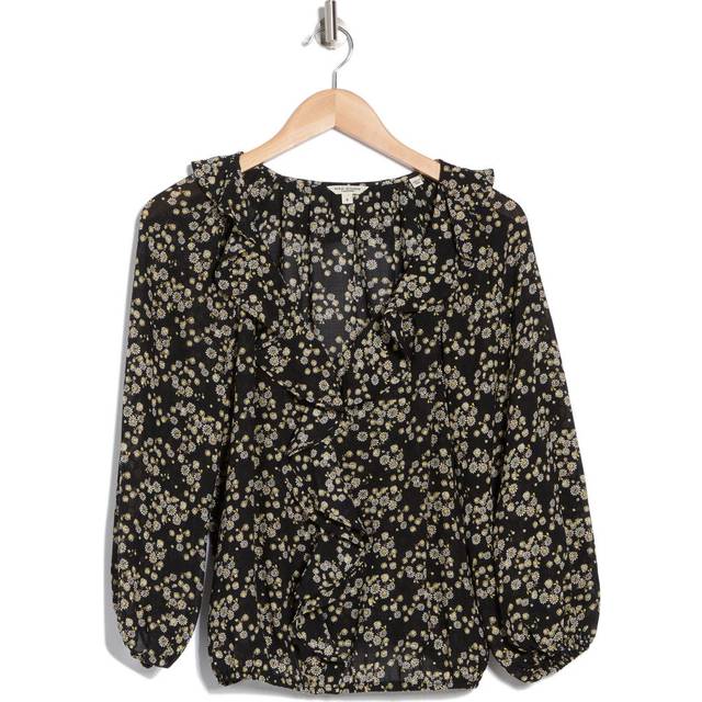 Max Studio Ruffle Front Bubble Hem Blouse