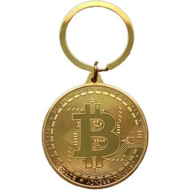 Creative Gift Souvenir Iron Bitcoin Key Chain Golden Keyrings