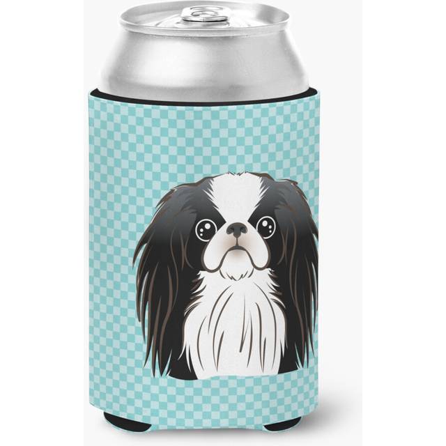Checkerboard Blue Japanese Chin Can or Bottle Hugger BB1168CC