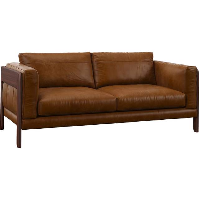 John Lewis Nest Large 3 Seater Leather Sofa, Dark Leg