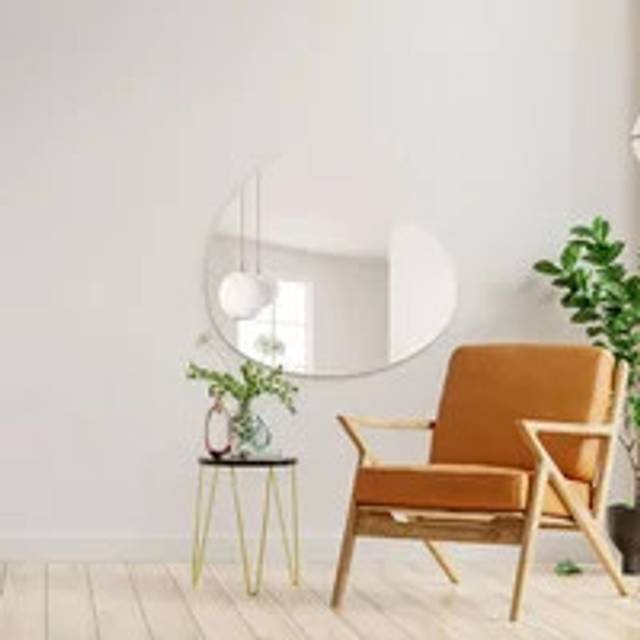 Lapillus Frameless Irregular Pebble Wall Mirror - Black
