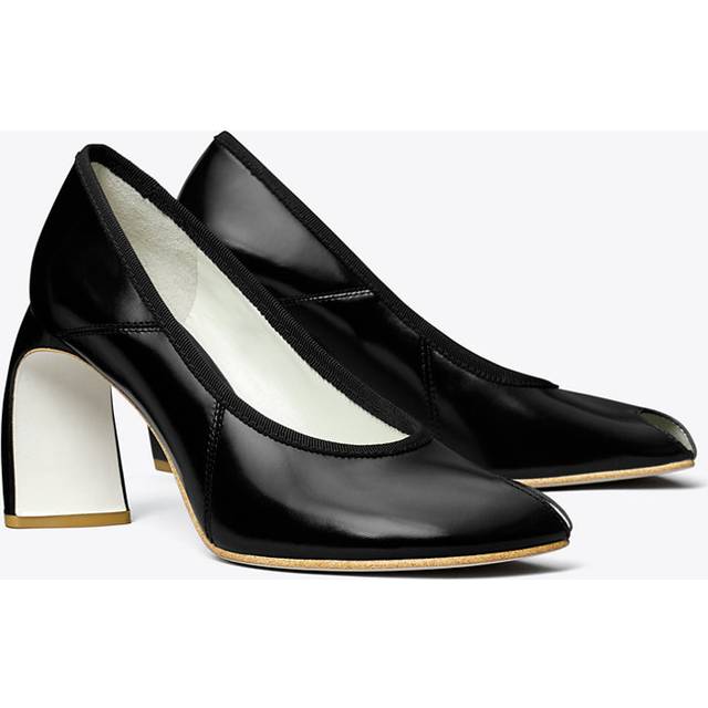 Tory Burch Black Peep Toe 90mm Heels - PERFECT BLACK - US 6