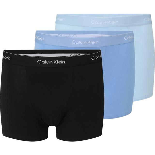 Pack of 3 Hipsters in Stretch Cotton - Black + Blue + Light Blue - M