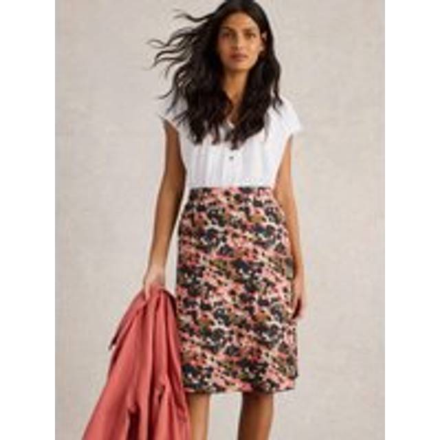 White Stuff Neil Reversible Pure Organic Cotton Skirt, Green/Multi