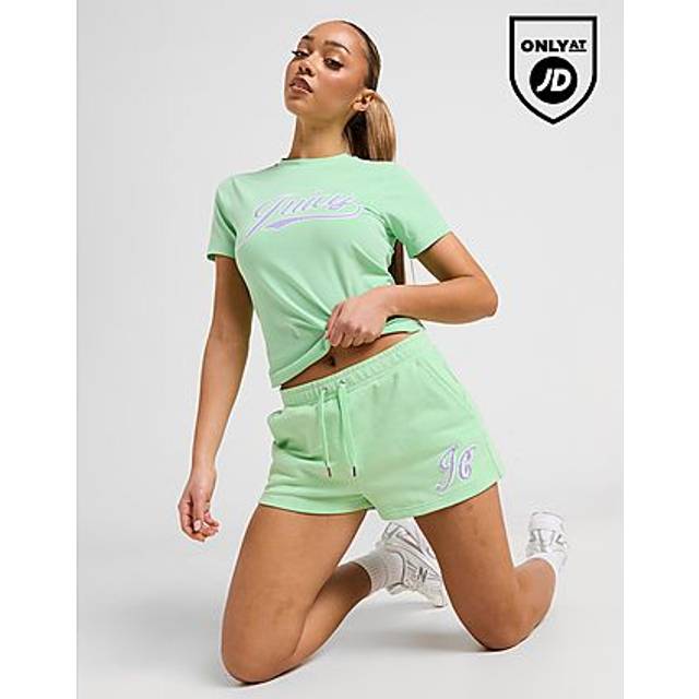 JUICY COUTURE Script Boucle Logo T-Shirt - Green - Womens