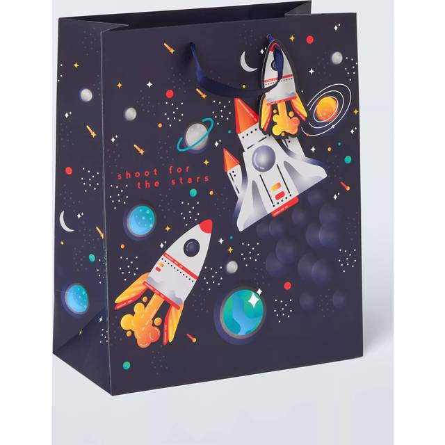 John Lewis Space Gift Bag, Navy, Medium Portrait