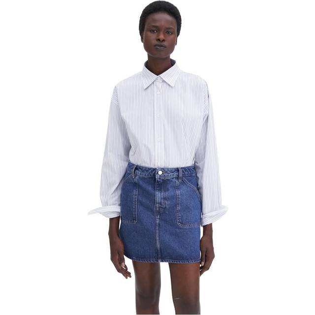 Filippa K Blue Patch Pocket Denim Miniskirt - 0056 Washed Mid Blue - DK 38