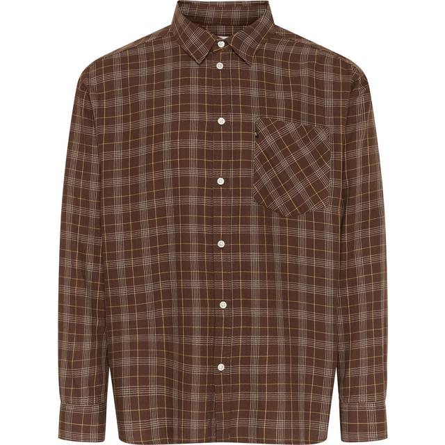 WOOD WOOD Cotton Regular Fit Check Shirt, Potting Soil