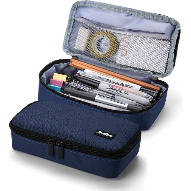 Pencil Case for Girls Boys School Students, Office School Stationery Holder Stationery Storage Pen Bag Desk Organizer with Double Zipper, Portable
