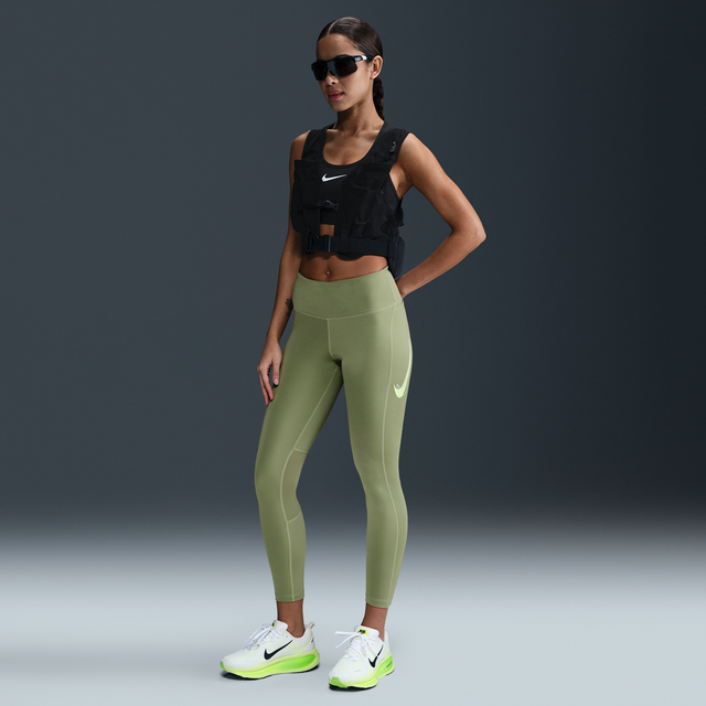 Nike Fast Mid-Rise 7/8 Tights Stl. S Grön